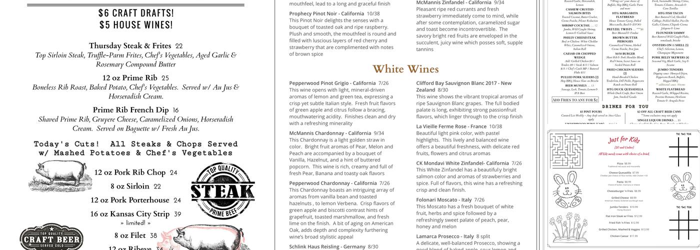 Hamilton Tap & Grill Menu