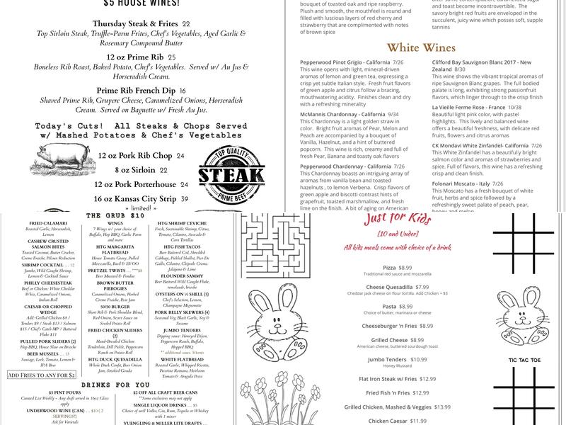 Hamilton Tap & Grill Menu