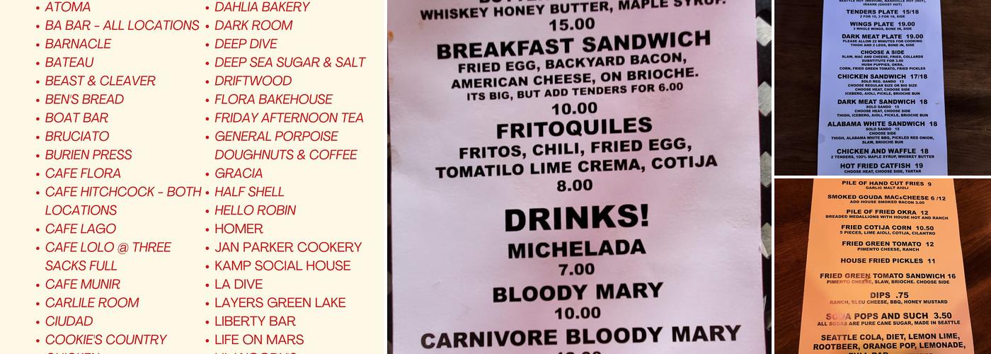 Sisters and Brothers Menu