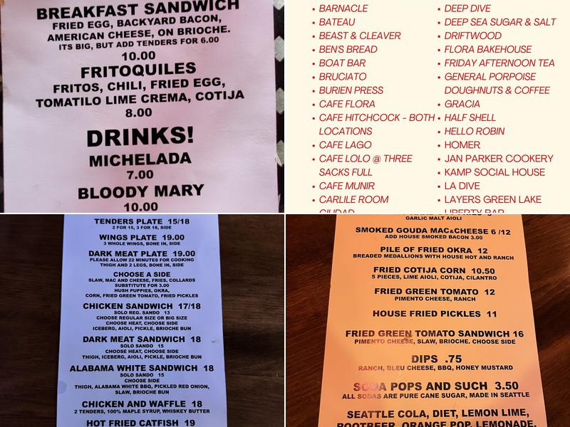 Sisters and Brothers Menu