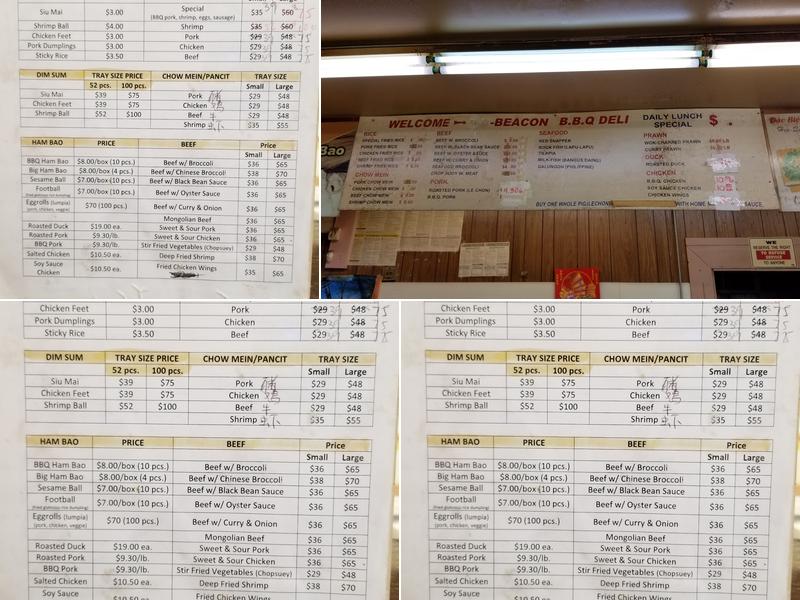 Beacon B B Q Menu