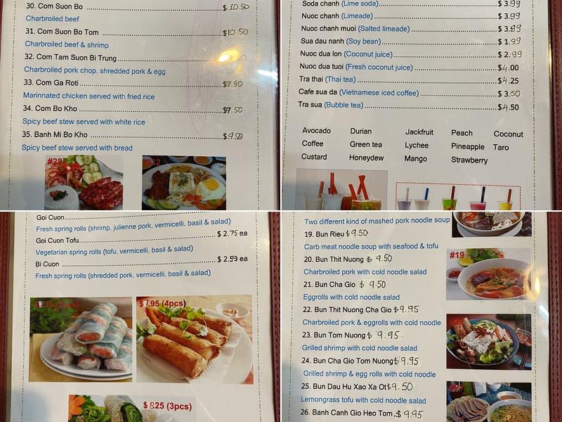 Phở Thu Thủy The Vietnamese & Thai Cuisine Menu