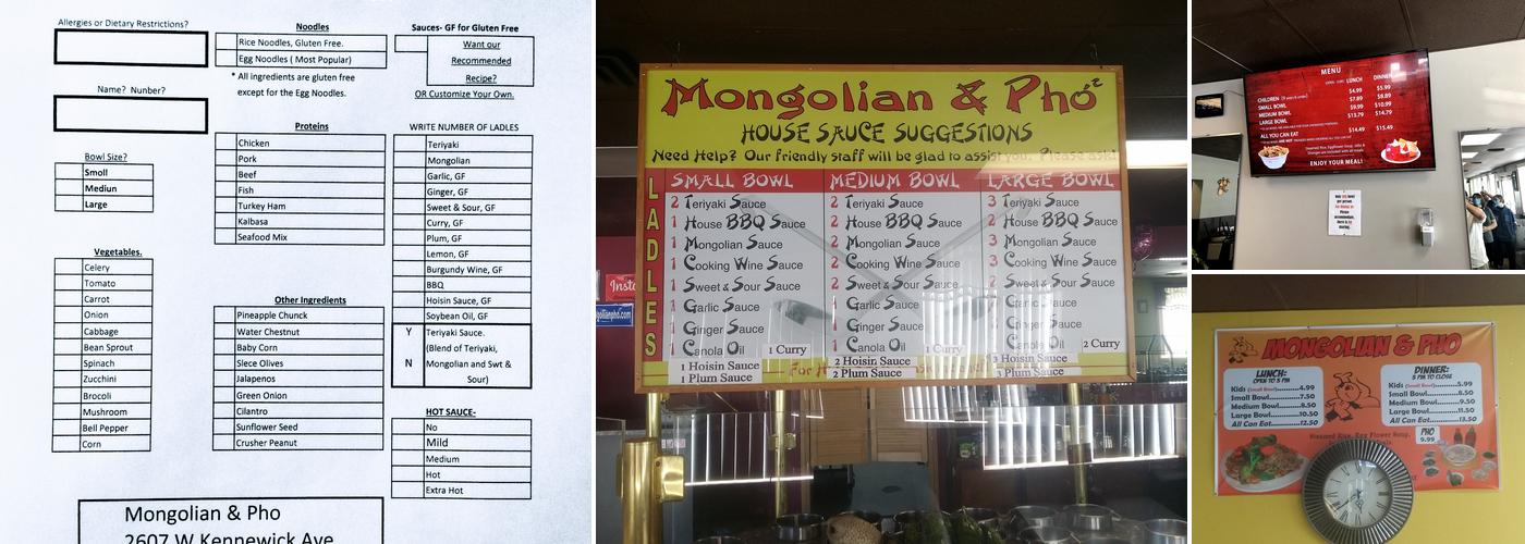 Mongolian & Pho Menu