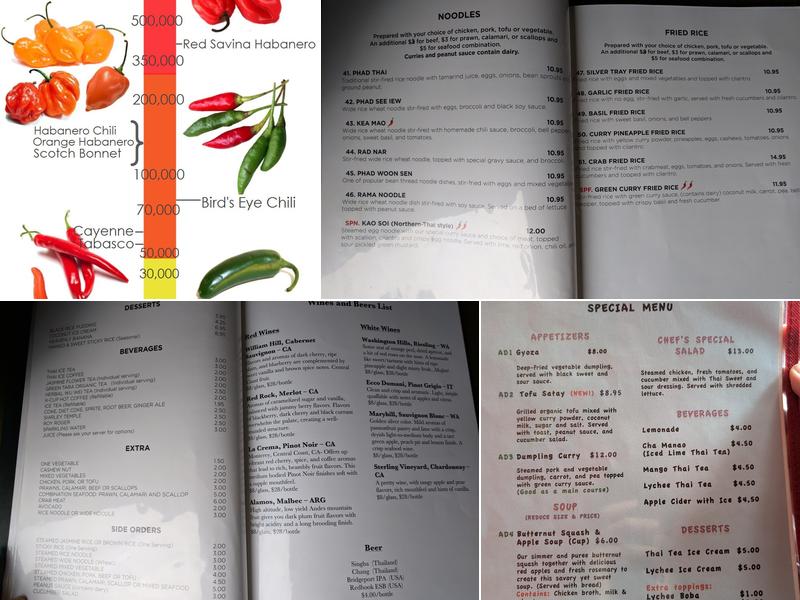 Silver Tray Thai Menu