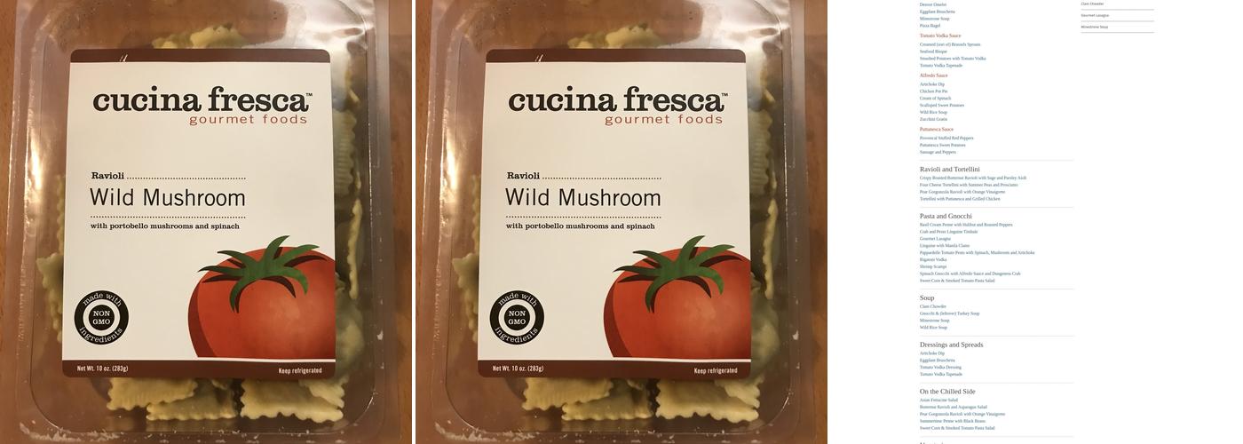 Cucina Fresca Menu