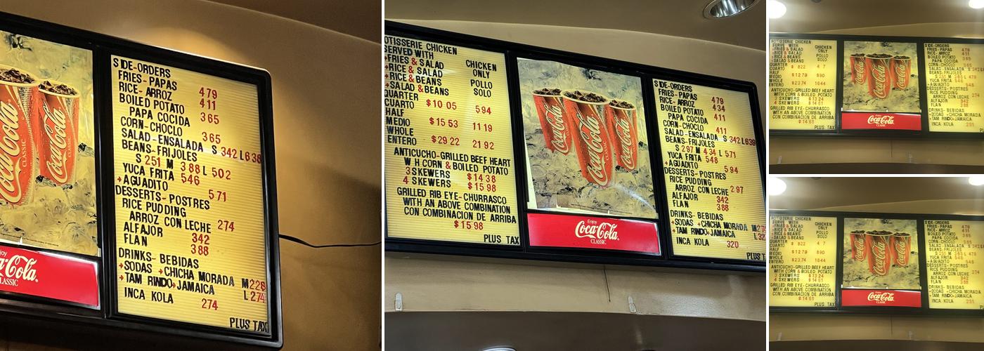 Pollo A La Brasa Menu