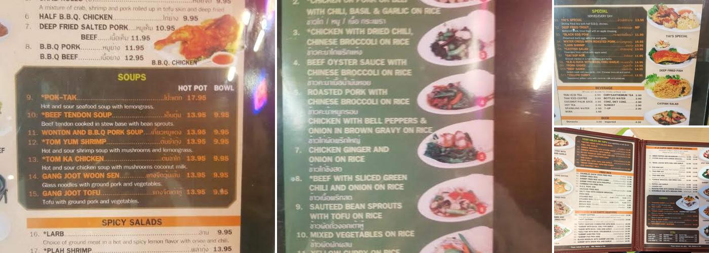 Yai Menu