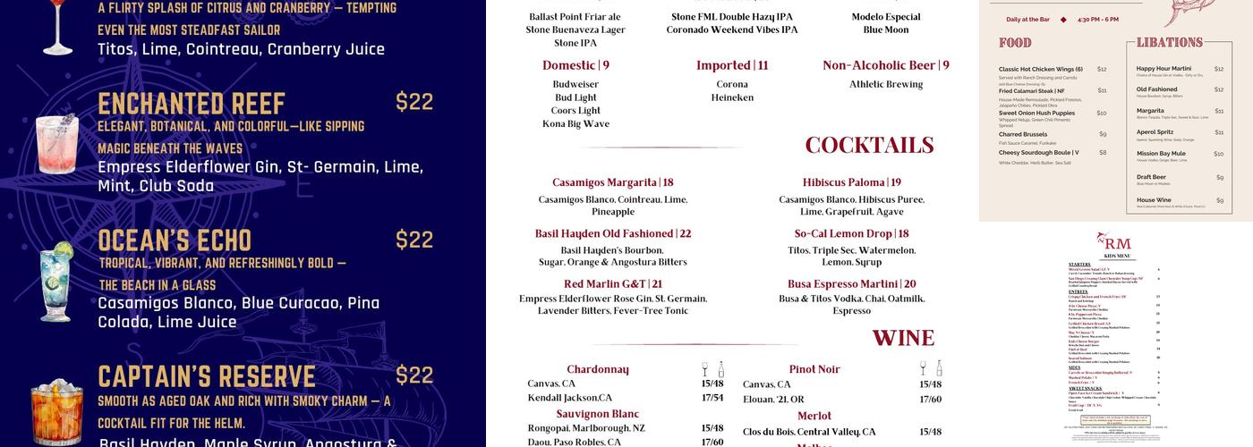 Red Marlin Menu