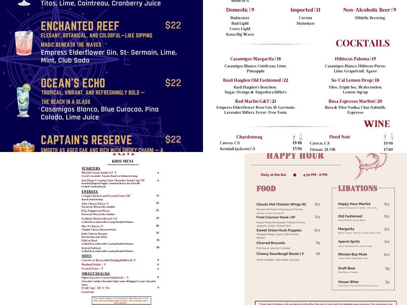 Red Marlin Menu