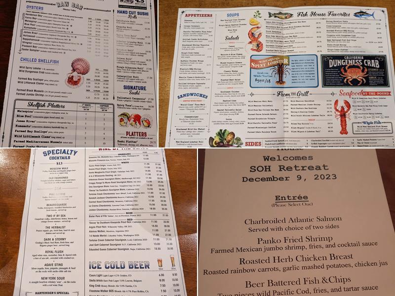 King's Fish House Menu