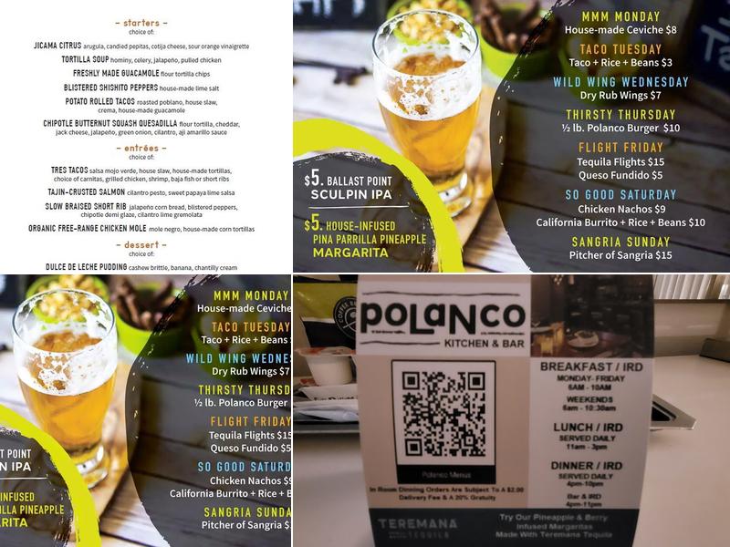 Polanco Kitchen & Bar Menu