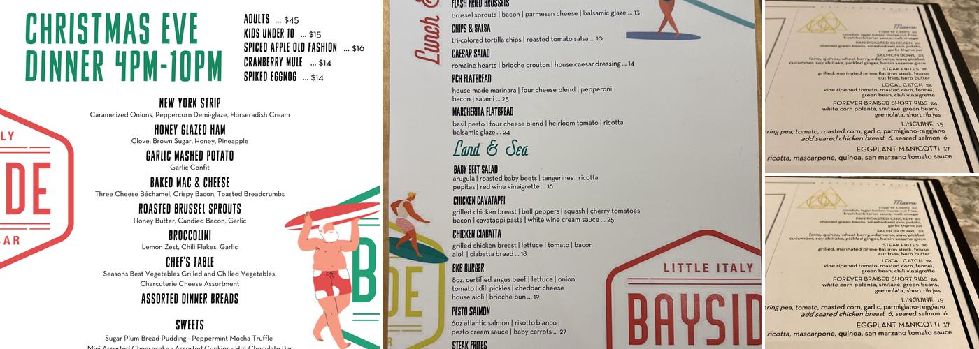Bayside Kitchen & Bar Menu