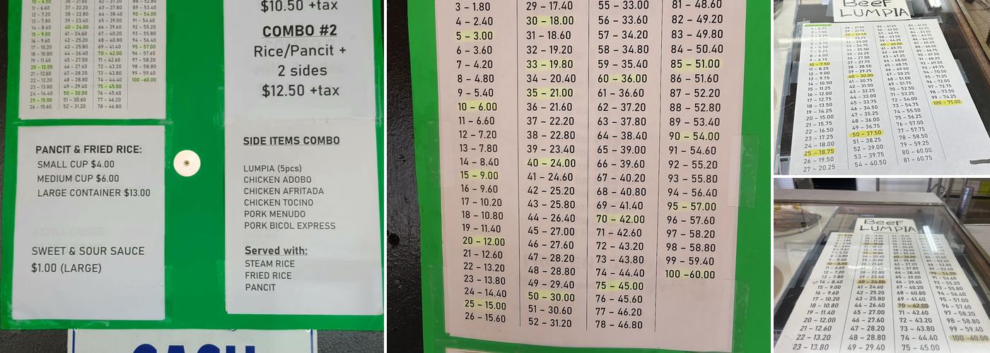Fredcel Lumpias & Catering Menu