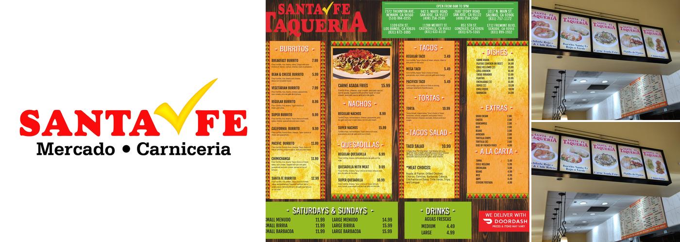 SANTA FE TAQUERIA Menu