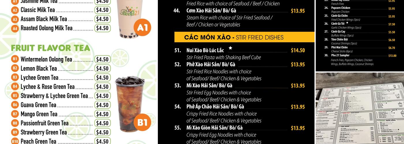 Pho 21 Menu