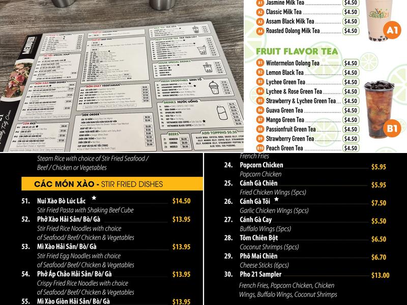 Pho 21 Menu