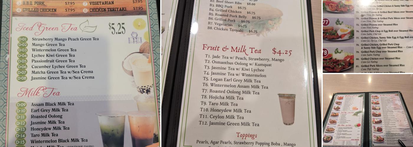 Phở La Menu