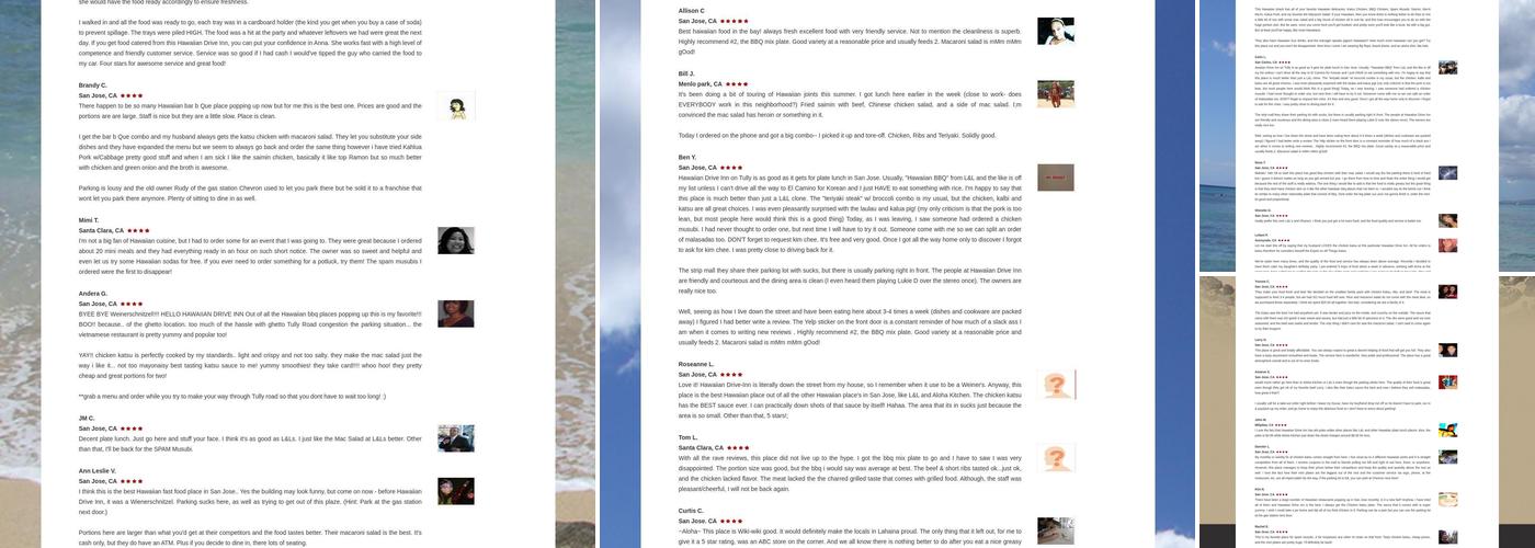 Hawaiian Drive Inn Menu