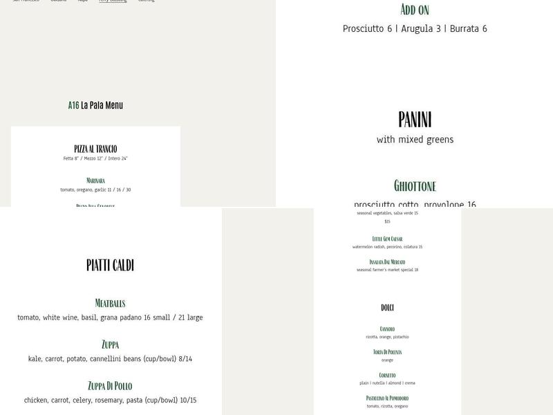 A16 Menu