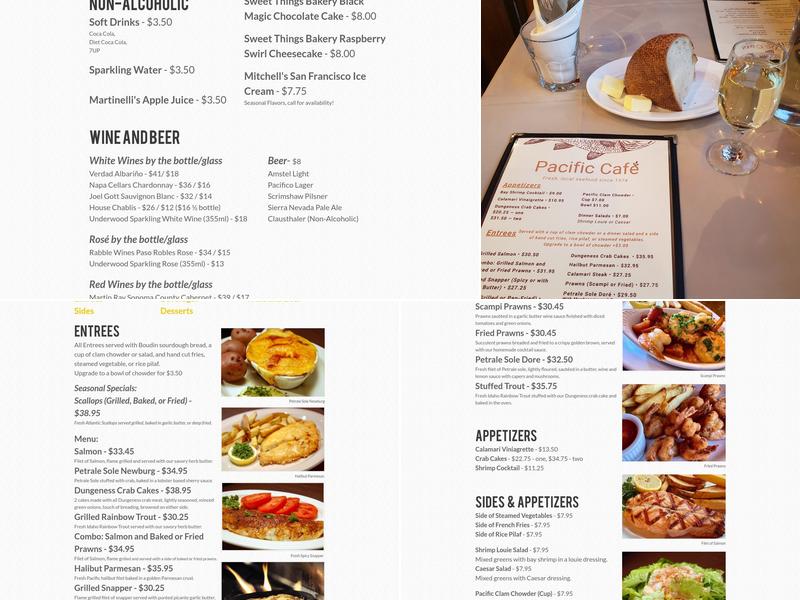 Pacific Cafe Menu