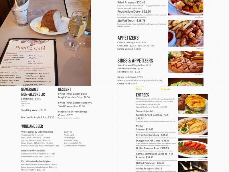 Pacific Cafe Menu