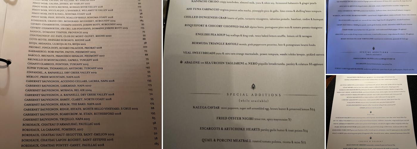 Boulevard Menu