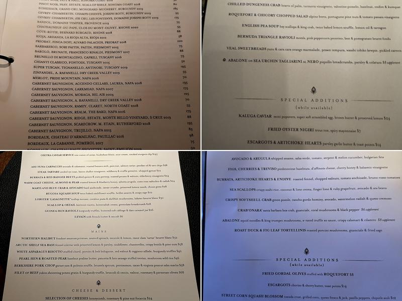 Boulevard Menu