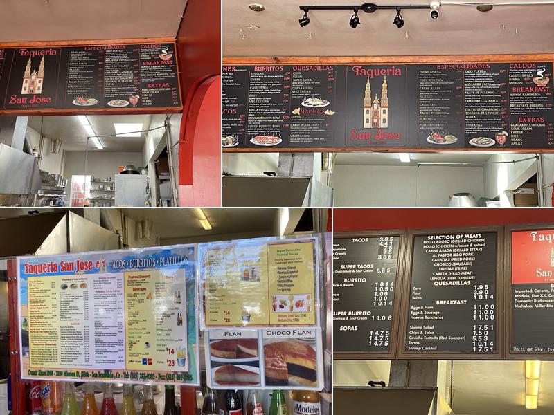 Taqueria San Jose Menu