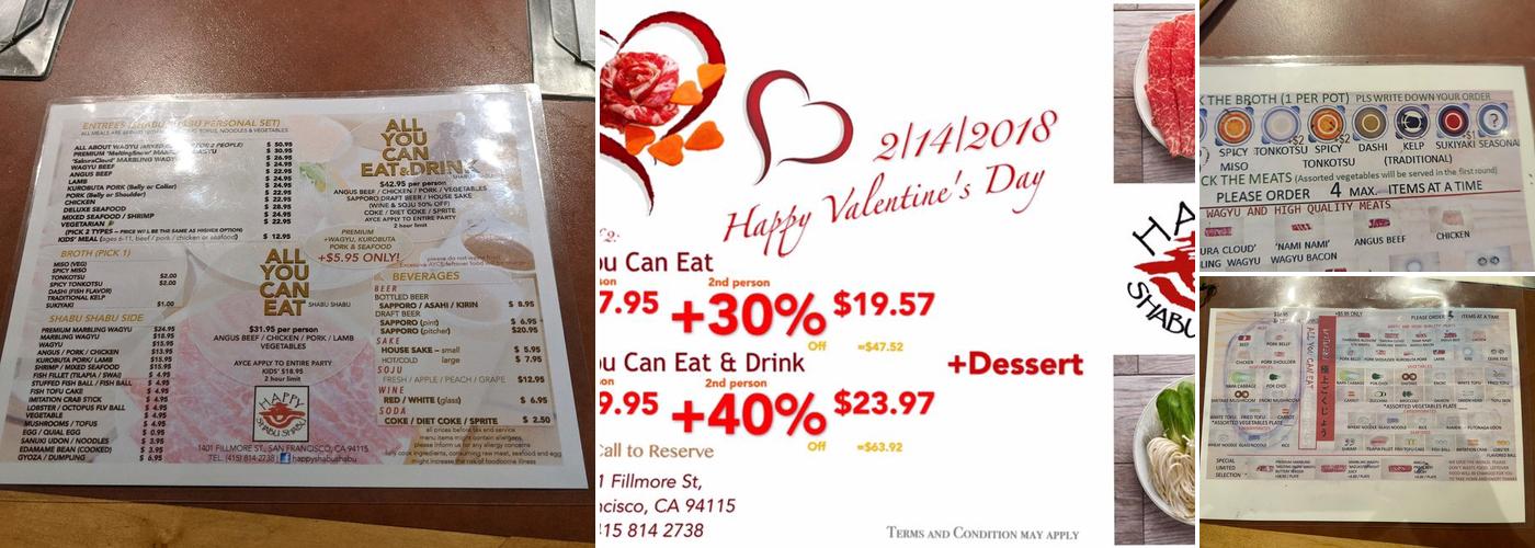 Happy Shabu Shabu Menu