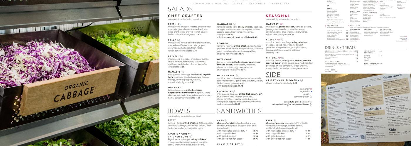 MIXT Salads Menu