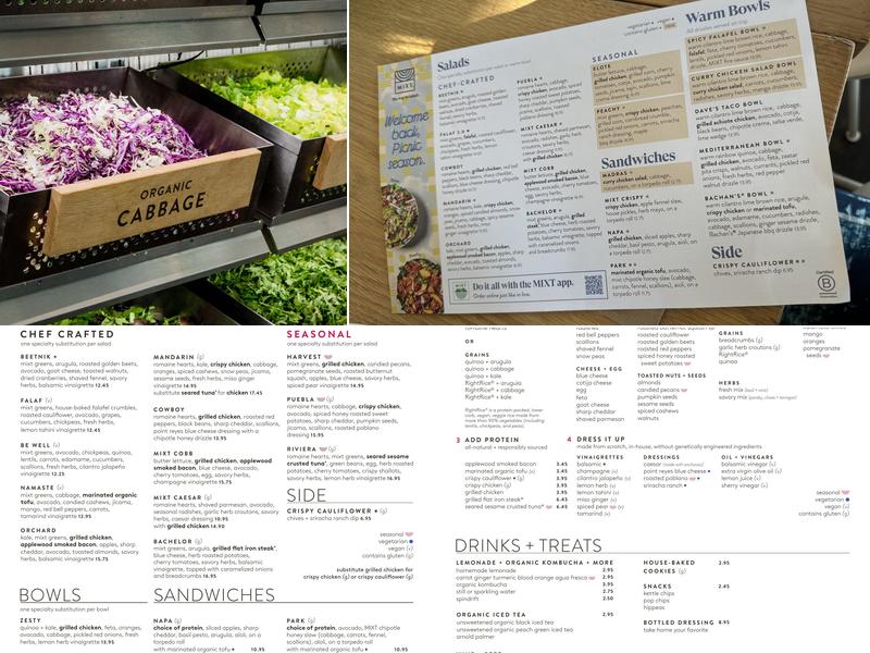 MIXT Salads Menu