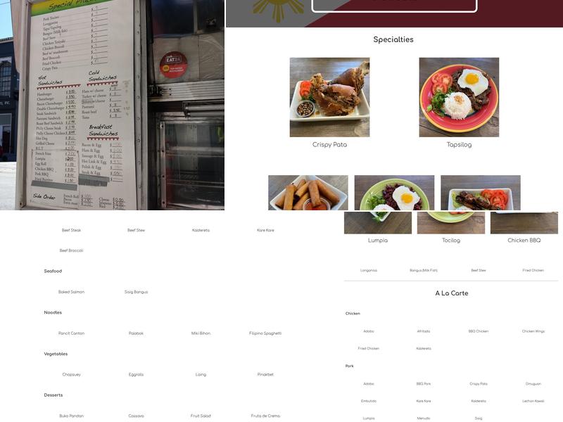 Rita's Catering Trucks Menu