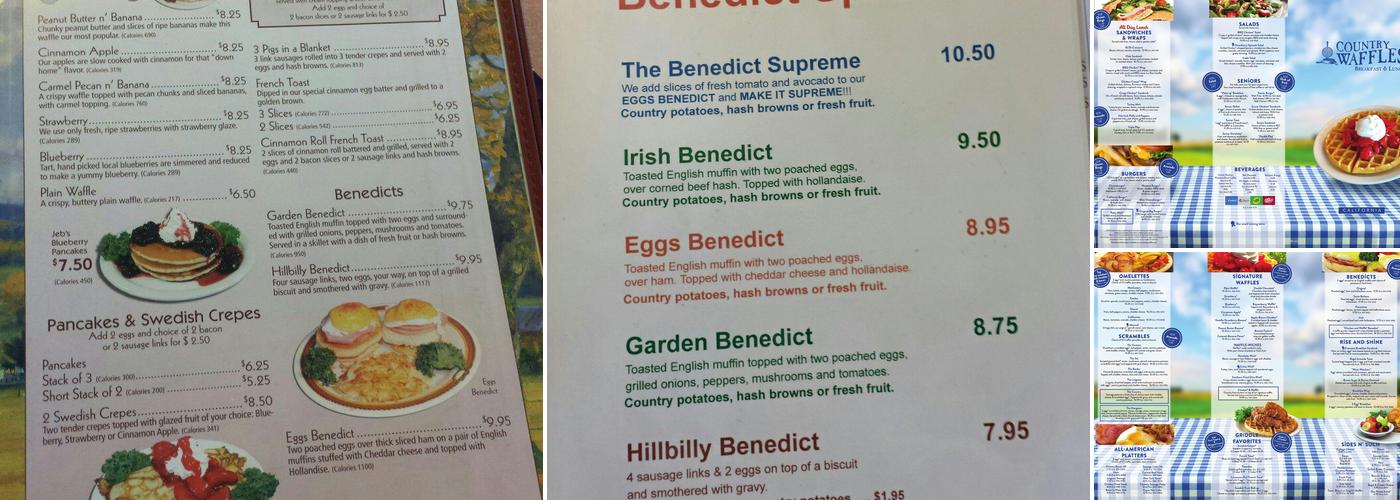 Country Waffles Menu