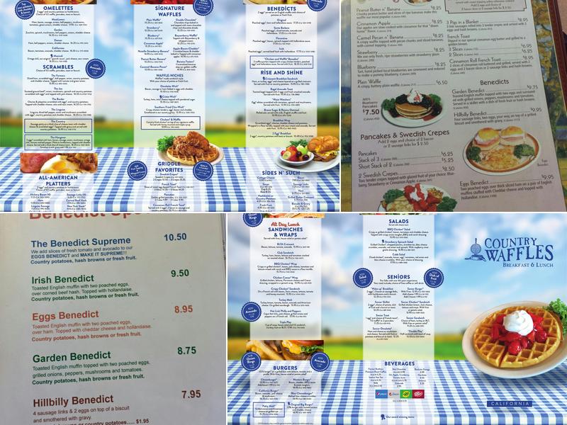 Country Waffles Menu