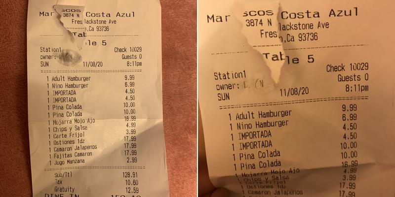 MARISCOS COSTA AZUL Menu