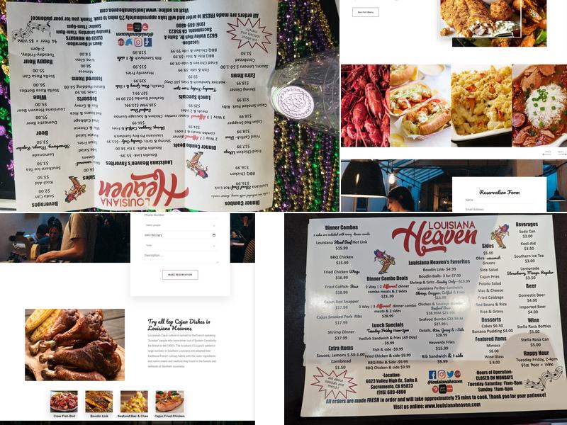 Louisiana Heaven Menu