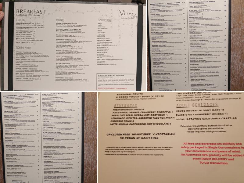 Vines Cafe Menu