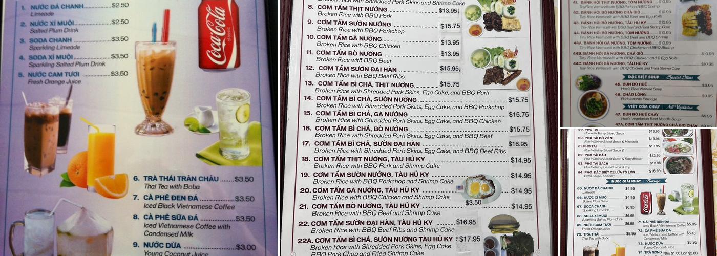 Dat Thành Restaurant Menu
