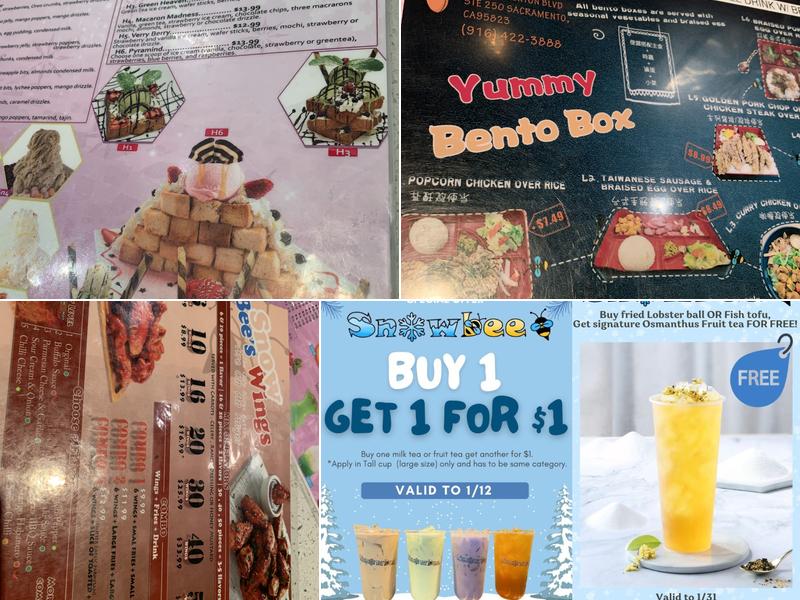 Snowbee Tea Station Menu