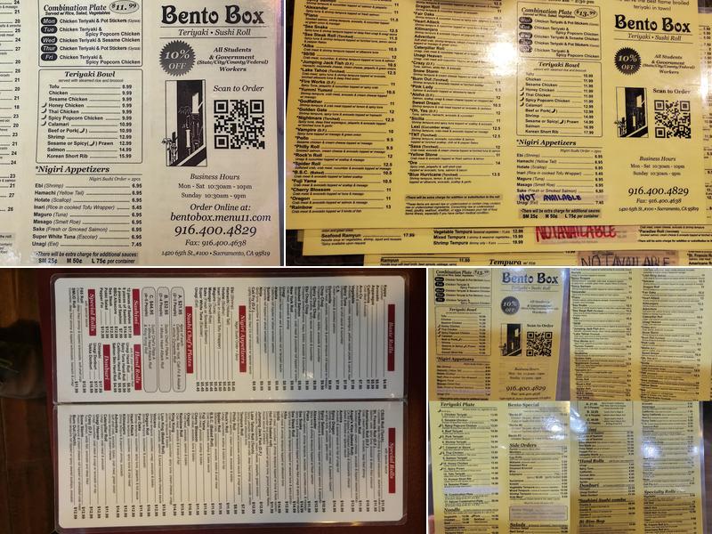 Bento Box | F65 Menu