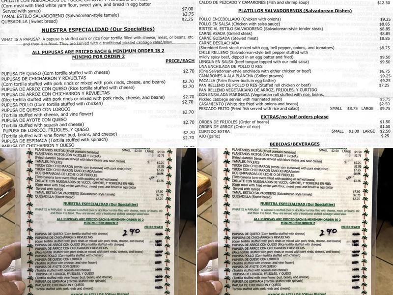 Los Cocos Menu