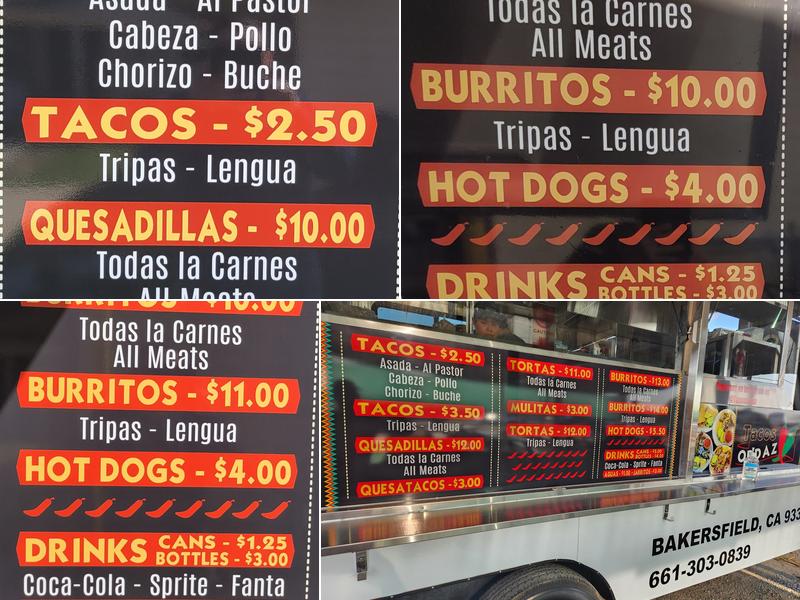 Tacos Ordaz Menu