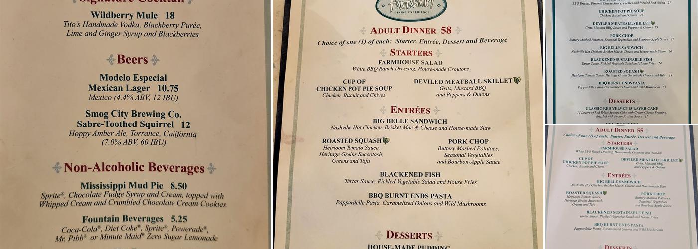River Belle Terrace Menu