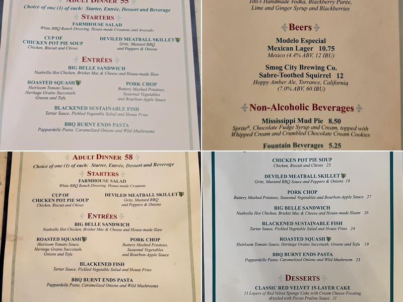 River Belle Terrace Menu