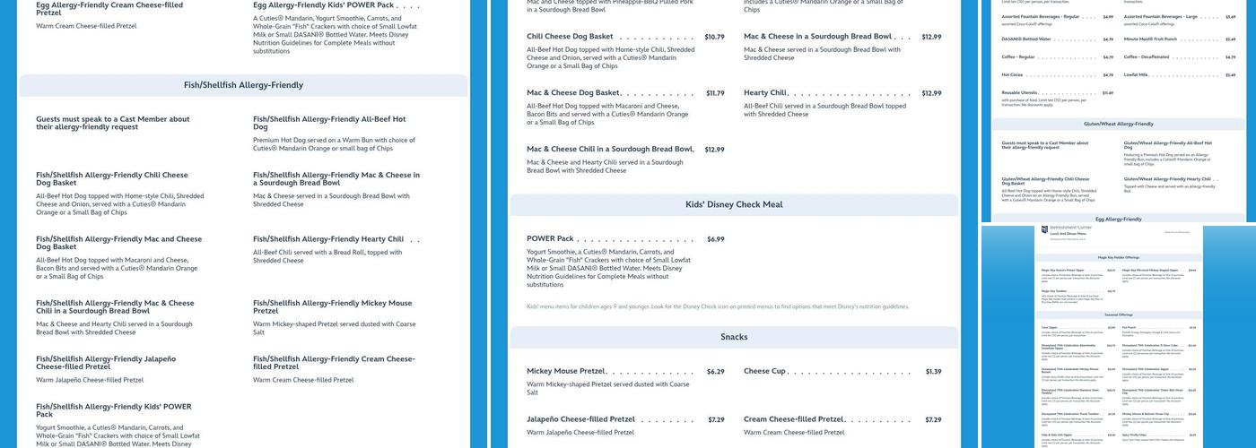 Refreshment Corner Menu