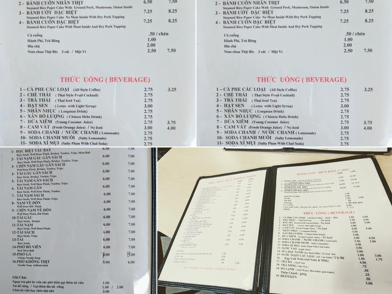 Pho Tau Bay Ltt Restaurant Menu