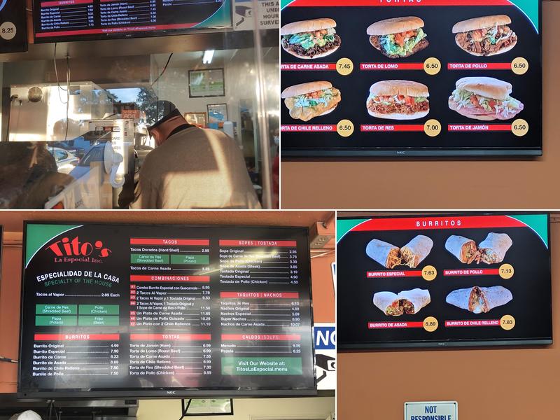 Tito's La Especial Menu