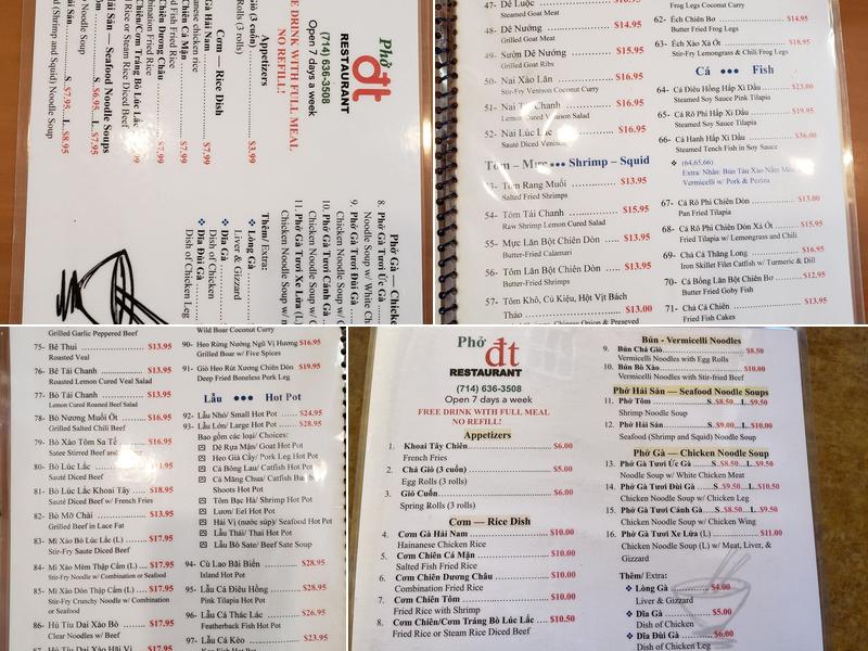 Dinh Thieng Restaurant Menu