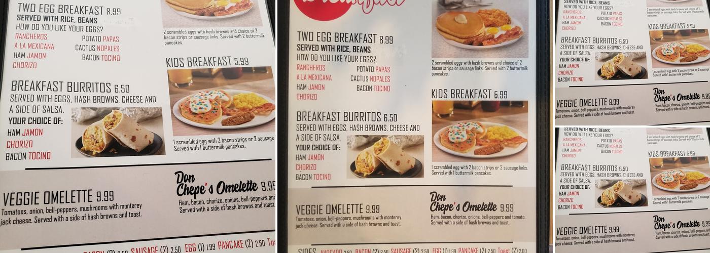 Don Chepe's Mexican Food Menu