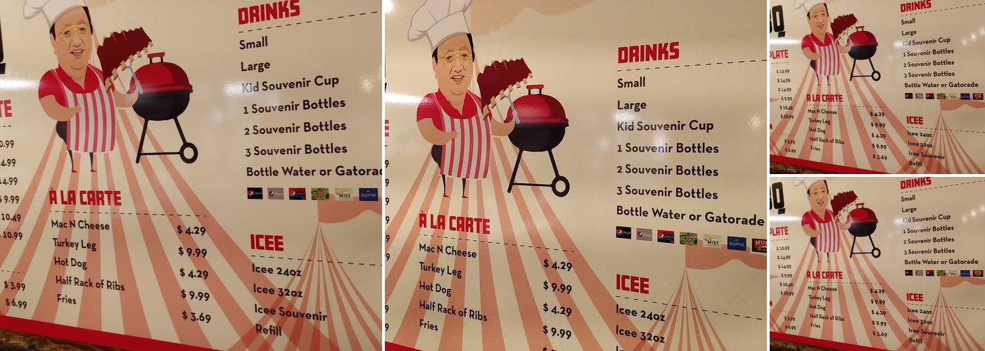 Al's big top bbq Menu